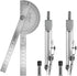 EQUNROY Protractor and Compass Set - 10cm (3.94 Inch) Stainless Steel Angle Finder