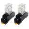 2 Pcs DC 12V Coil 8 Pin 10A DPDT Electromagnetic Power Relay with LED Indicator and Socket Base