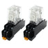 2 Pcs DC 12V Coil 8 Pin 10A DPDT Electromagnetic Power Relay with LED Indicator and Socket Base