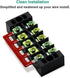 MILAPEAK Terminal Block and Strip, 10pcs (5 Sets) with Cover, Black & Red