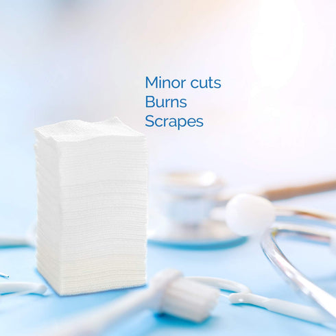 200 4x4, 4-Ply JMU Gauze Pads Non Woven Gauze Sponges, Non-Sterile Gauze for First Aid, Surgical, Wound Dressing