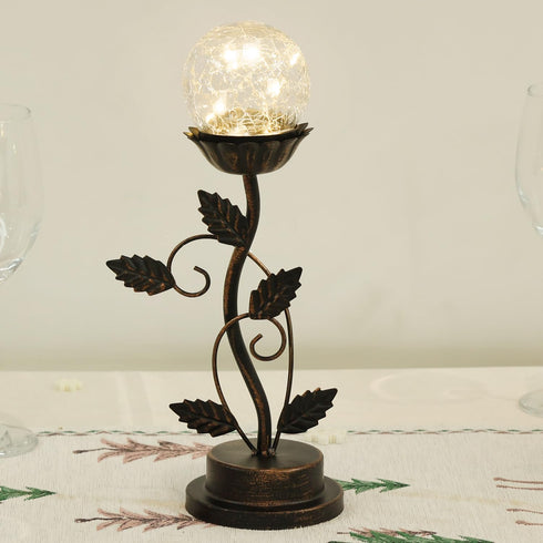 NEEDOMO Led Table Lamp Bedside Nightstand Lamps, Crackle Glass Ball Led Bulb
