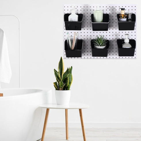 6 Pcs Pegboard Bins with Hooks, Back to School Supplies, Pegboard Organizer Accessories for Classroom Office Garage