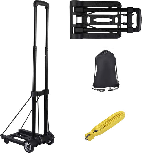 KINJOEK 25kg 55lbs Folding Hand Truck, Solid Construction Utility Cart for Luggage