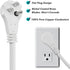 Clear Power 6 ft 3 Outlet Heavy Duty Flat Plug Extension Cord 14/3 SJT for Small Tools, Appliance and Office Equipment, White, 3 Prong Grounded, DCIC-0046-DC