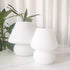 LongTN Dia5.1*H7.1 Inches) Swirl Mushroom Lamp, Translucent Glass Table Bedside Lamps Italian Style Modern Striped Desk