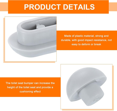 8Set uxcell Toilet Seat Buffer, Anti-Slip Plastic Toilet Seat Bumper Kit, Universal Buffer Toilet Lid Rubber Bumpers