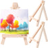 YALOJE 2pcs Mini Wood Display Easel Stand, 4.9" Small Natural Wooden Easel Stands,
