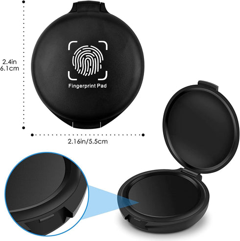 ERKOON 6 Pack Fingerprint Ink Pads, Black Thumbprint Ink Pad for Notary Supplies and Fingerprint Cards