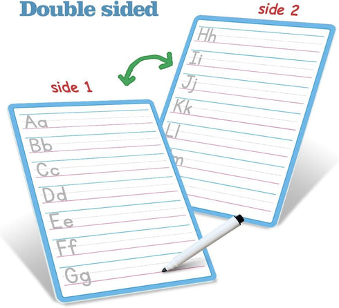 Double Sided Dry Erase Handwriting Practice Boards, Alphabet A-Z and Number 1-10 Tracing Board for Kids