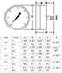 PIC Gauges 102D-158I Center Back Mount Dry Pressure Gauge, 1.5" Dial, 0/400 psi Range, Black Steel Case