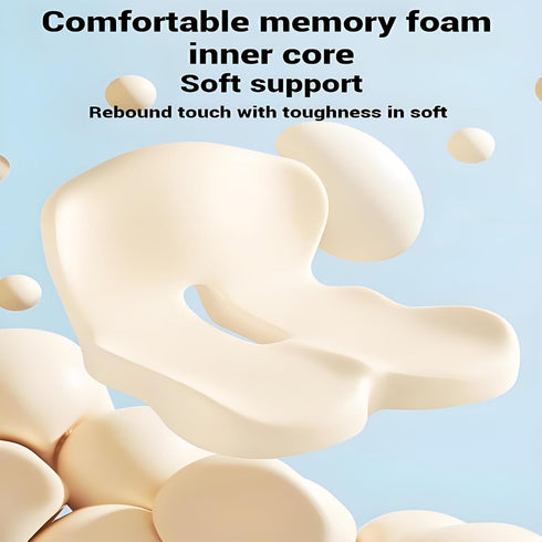 Nextexplore Ergonomic Seat Cushion for Office Chair & Car One-Piece Memory Foam Chair Pad with Lumbar Back Support