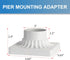 3" Cast Aluminum Pier Mount Base, Diameter Pier Mount Adapter for Outdoor Post Light, White Pier Mounting Base for Deck