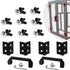 2 Sets 2020 Aluminum Extrusion Profile Slot 6mm Door Handle and Frame Hinges Install Kit, 4pcs Black Zinc Alloy