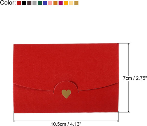 PATIKIL Mini Envelopes, 24 Pack Small Gift Card Holders Retro Gold Heart Business Invitation Envelopes for Wedding Birthday, Multicolor by PATIKIL