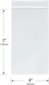 Plymor 4" x 7" Zipper Reclosable Plastic Bags (Case of 1,000), 2 Mil