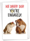 NobleWorks Funny Bulldog Engagement Greeting Card - Love Pet Animal Wedding Congratulations with Envelope (1 Card)