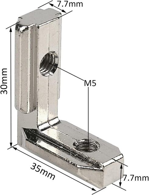 20pcs/lot 1" x 1" Aluminum Extrusion Profiles - 1010 Series L-Shape Interior Corner Connector Joint Bracket