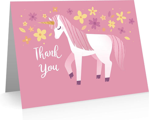 Little Notes by Comptime (12 Unicorn Thank You Cards Cards and Blank Envelopes)