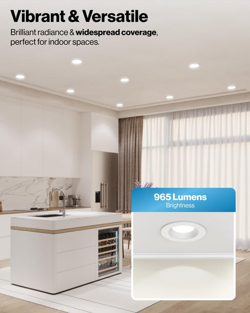 6 Inch, 965LM, 13W (100W 2700K/3000K/3500K/4000K/5000K, Dimmable, 2 Pack Sunco LED Recessed Lighting Retrofit Can