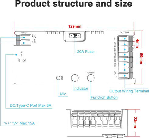 NaveiTech WS2811 WS2812B TM1934A SK6812 WS2805 UCS8904B Tuya SPI LED Strip Controller Mic WiFi UART Download APP