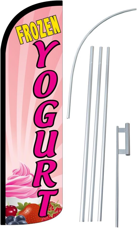 NEOPlex - "Frozen Yogurt 12-Foot Super Swooper Feather Flag with Heavy-Duty