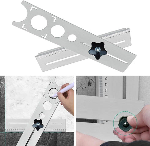 Adjustable Ceramic Tile Hole Locator, Universal Drilling Hole Tools for Marble, Glass, and Ceramic Floor