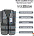 A-SAFETY Grey Security Vest with Zipper Pockets