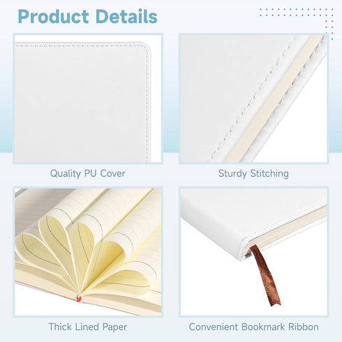 Lnrueg 6 Pcs Sublimation Notebook Blank Journal A6 100 Pages - Hardcover PU Notebooks for Note Taking, Plan Making,