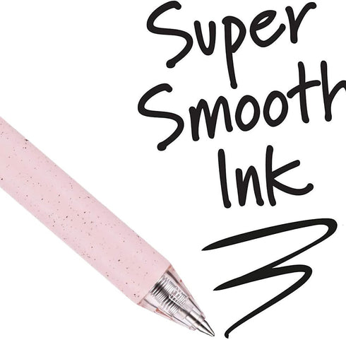 RIANCY Retractable Pink Pens, Black Ink Quick Dry Gel Ink, Smooth Writing 0.5mm, Cute Pen for Journaling