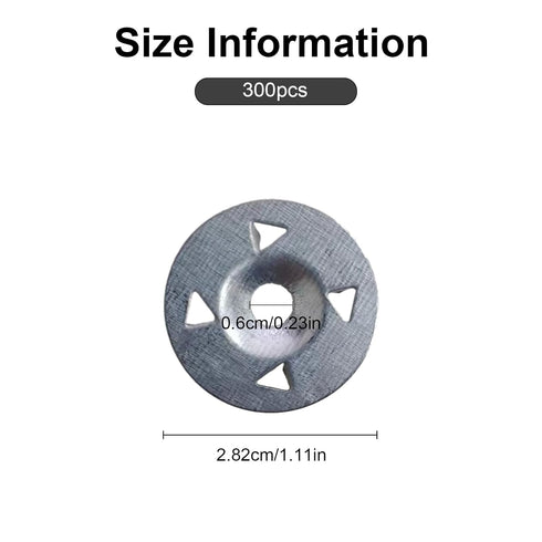 300 Pcs Foam Board Fasteners Washers for Installation of Foam Board Panels 1-1/8 Inch Metal Washers for Insulation Board Foam Board Insulation Hardware Fixing Fastening