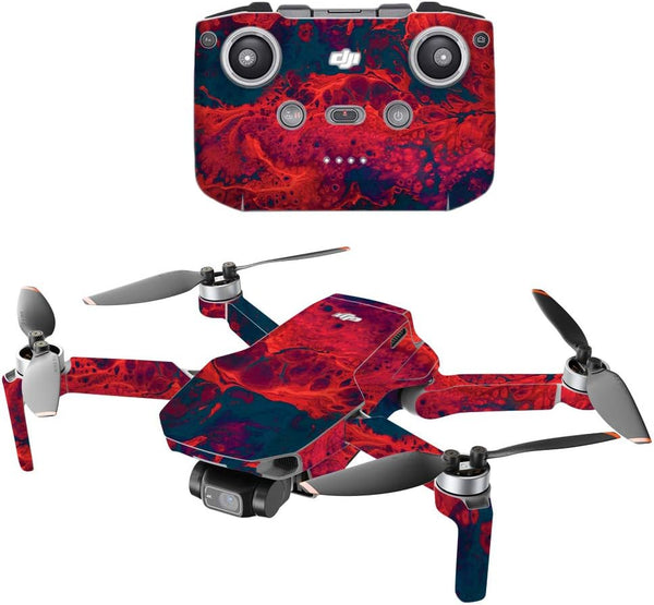 MightySkins Fiery Flow Vinyl Decal Wrap Cover for DJI Mini 2 Portable Drone | Unique, Durable, Easy to Apply, Remove |