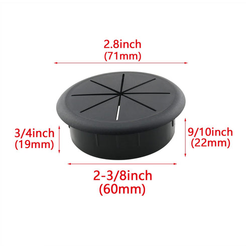 HJGarden 8pcs Flexible Desk Cord Grommets - 2-3/8 inch Wire Organizer Hole Cover for Managing and Hiding Office PC