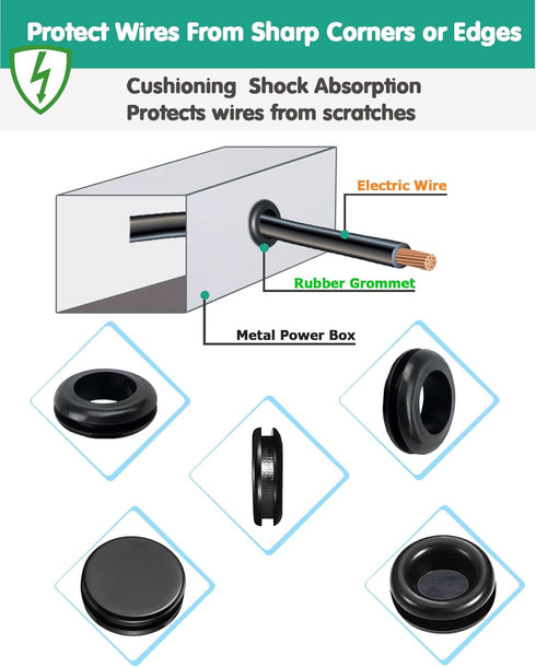 Rubber Grommet 125 PC - 18 Sizes, Firewall Rubber Hole Plugs for Wiring, Automotive Grommet, Home Improvement