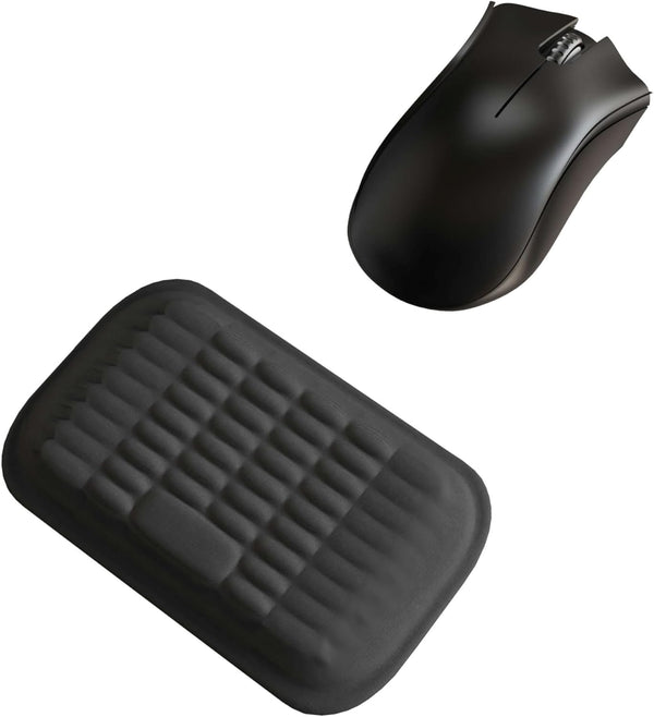 MEKASS Ergonomic Mouse Wrist Rest, Premium Memory Foam Support for Pain Relief, Classic Black