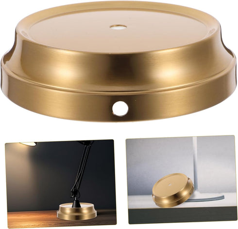 Round Table Lamp Base Iron Base for Desk Lamps Elegant Copper Finish Stable Design for Home Decor Easy Maintenance Chic