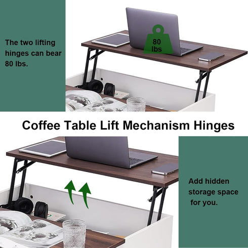 2 Pack Black Ottoman Lift Top Mechanism for Coffee Tables