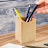 Natural Wooden Pen Box, Desktop Stationery Organizer, Creative Solid Wood Pencil Holder for Office Supplies (Beech Wood)