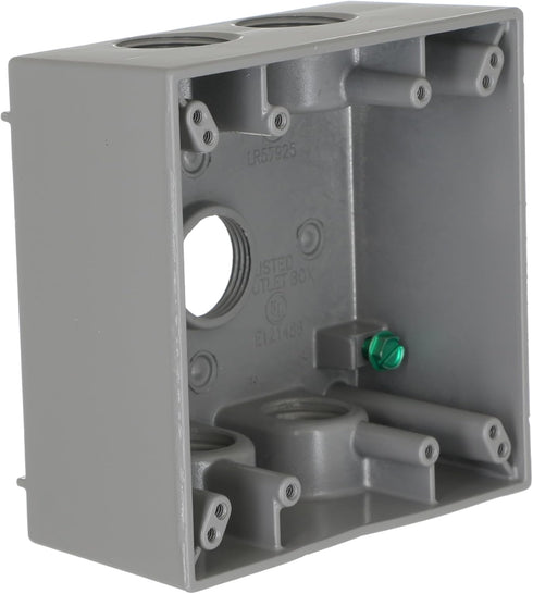 Hubbell Outdoor Lighting-Bell 5345-0 2 Gang Gray Outdoor Box, 5-3/4-Inch