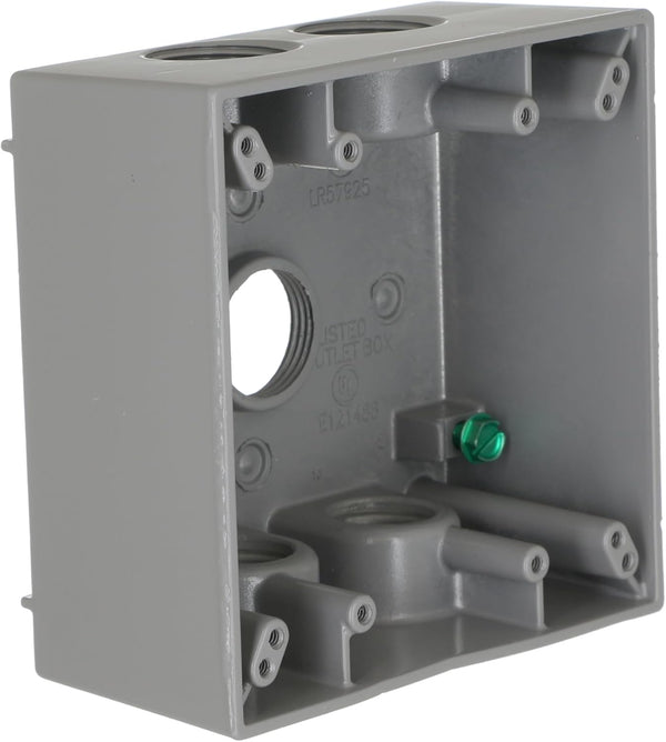 Hubbell Outdoor Lighting-Bell 5345-0 2 Gang Gray Outdoor Box, 5-3/4-Inch