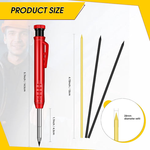 Outus Solid Carpenter Pencil with Sharpener and Mechanical Pencils Woodworking Pencils for Wood Flooring Marker Carpenters Drawing Scriber Architect by Outus