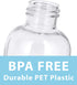 JUVITUS 4 oz Clear Plastic PET Boston Round Bottle with White Disc Cap, 12 Pack (BPA Free)