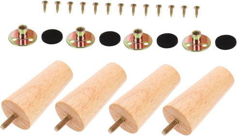 KOMBIUDA 4 Sets Solid Wood Tapered Table Legs with Varnish Finish Furniture