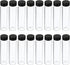 PATIKIL 50mL Glass Vials with Screw Caps, 16Pcs Liquid Sample Vial Storage for Essential Oil, Clear Black
