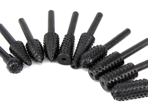 ASNOMY 10PCS Woodworking Twist Drill Bits, Wood Carving File Rasp Drill Bits 6.3mm(1/4") Shank