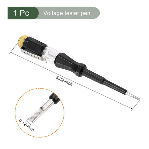 YOKIVE Voltage Circuit Tester, 3mm Slotted Screwdriver, Great for Office, Art, Home, Daily Use (AC 100-500V, Black)
