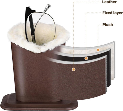 2Pcs jojofuny Plush Lined Glasses Holder for Nightstand & Desk Soft Anti-Scratch Eyeglass Storage Organizer for Home