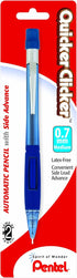 Pentel Quicker Clicker Automatic Pencil, 0.7mm, Transparent Barrel, Assorted Colors, 1 Pack (PD347BP-K6)