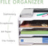 SONGWAY Scrapbook Paper Organizer, 12x12-4 Tier File Organizer for Desk, Stackable Paper Trays for Home Office