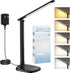 Desk Lamp with Charger, 10%-100% Stepless Dimmable & 5 Color Modes Study